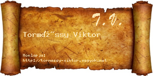Tormássy Viktor névjegykártya