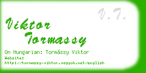 viktor tormassy business card